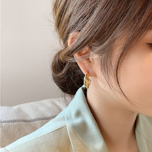 Korean Version S925 Silver Needle Personalized Geometric Double-layer Cross Circle Earrings For Women Retro Fashion Creative Ear Rings And Ear Buckles Trendy