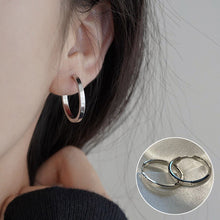 Korean Version S925 Silver Needle Personalized Geometric Double-layer Cross Circle Earrings For Women Retro Fashion Creative Ear Rings And Ear Buckles Trendy