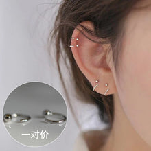 Korean Version S925 Silver Needle Personalized Geometric Double-layer Cross Circle Earrings For Women Retro Fashion Creative Ear Rings And Ear Buckles Trendy